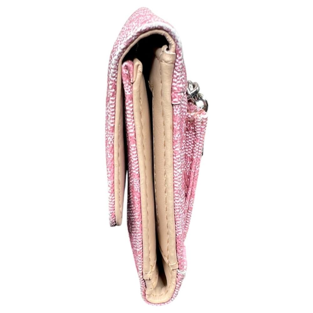 GUESS Pink Monogram Tri-Fold Wallet with Zip Pocket and Card Slots NWOT - Picture 4 of 7
